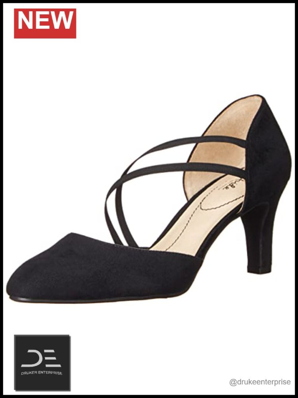 LifeStride Grace Pump - Eco-Microsuede Almond Toe Slip-On Comfort Heel